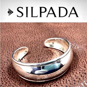 Silpada Vintage RARE Sleek Classic
Sterling Sliver Cuff Bracelet, Rolled Edges